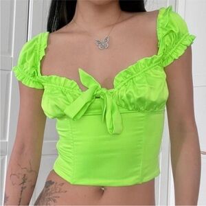 I Am Gia neon green top